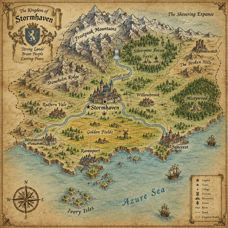 Obraz w stylu Fantasy Map stworzony przez AI