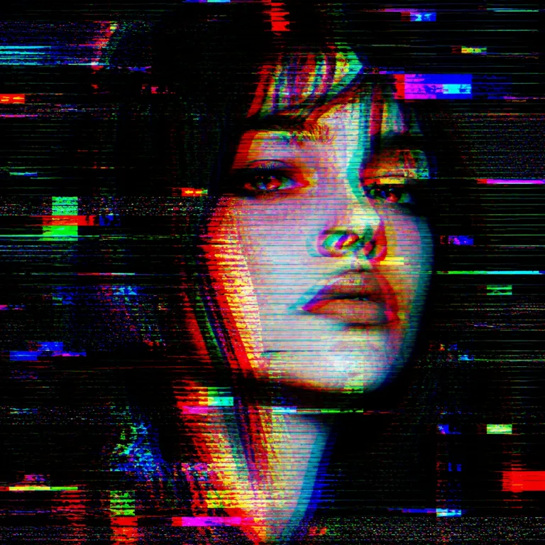 Obraz w stylu Glitch Art stworzony przez AI