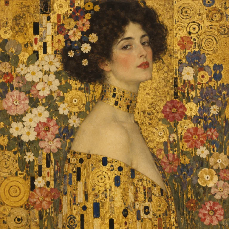 Obraz w stylu Gustav Klimt stworzony przez AI