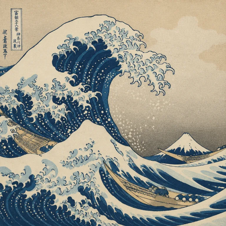 Obraz w stylu Hokusai stworzony przez AI