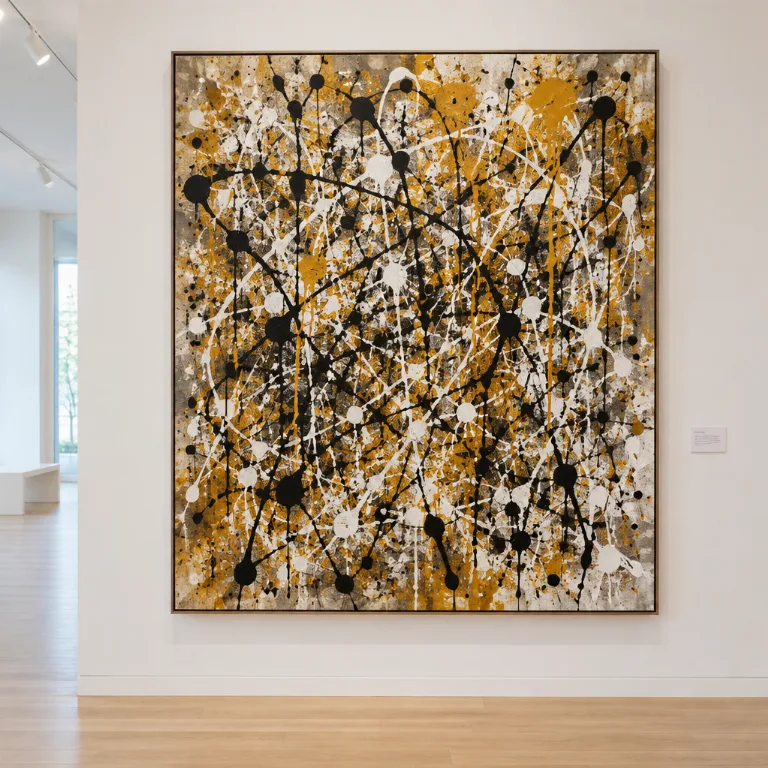 Obraz w stylu Jackson Pollock stworzony przez AI
