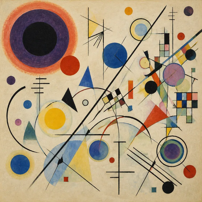 Obraz w stylu Kandinsky stworzony przez AI