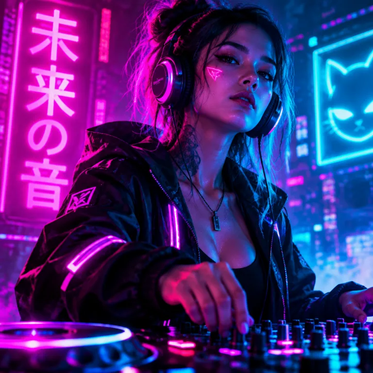 Obraz w stylu Neonpunk stworzony przez AI