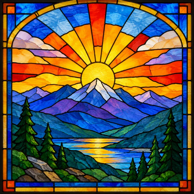 Obraz w stylu Stained Glass stworzony przez AI